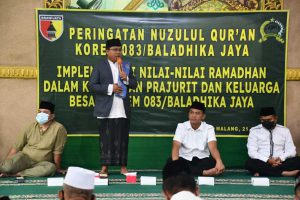Korem 083/Bdj Peringati Nuzulul Quran, Implementasi Nilai Nilai Ramadan dalam Kehidupan Prajurit