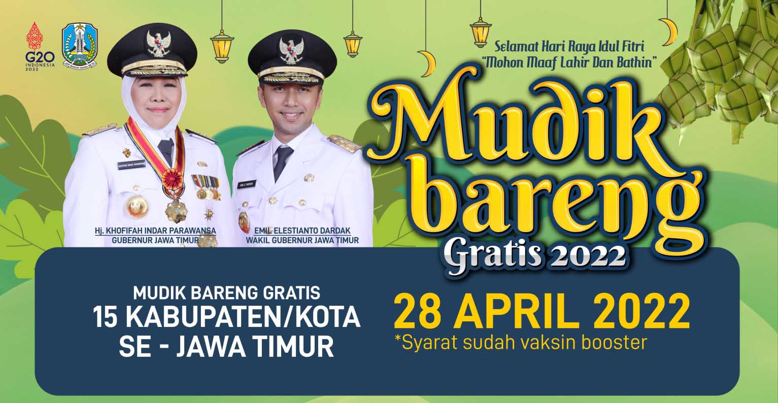 Mudik Bareng Gratis Jatim 2022. (ist) - Buruan! Pemprov Jatim Gelar Mudik Gratis, Pendaftaran Hanya Dibuka 4 Hari