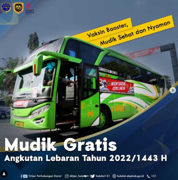 Mudik gratis Kemenhub 2022. (ist) - Kuota Terbatas, Kemenhub Buka Pendaftaran Mudik Gratis Mulai Hari Ini