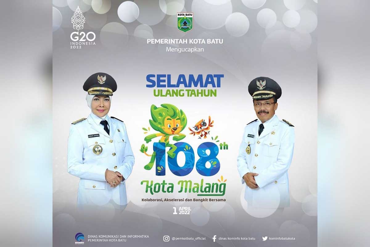Pemkot Batu mengucapkan HUT ke-108 Kota Malang. (ist) - Begini Harapan Sinergisitas Pemkot Batu di HUT ke-108 Kota Malang