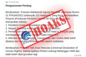 Pesan berantai soal vaksin halal. (ist) - Penjelasan Soal Keputusan MA Tentang Vaksin Covid-19 Khusus Muslim