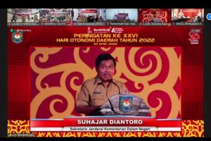 Tangkapan layar Peringatan Hari Otonomi Daerah ke-XXVI tahun 2022, diselenggarakan oleh Mendagri dan dihadiri oleh Kepala Daerah se-Indonesia secara virtual. (ws5) - Peringati Hari Otda ke-XXVI, Kota Malang Siap Menuju Kemandirian Fiskal