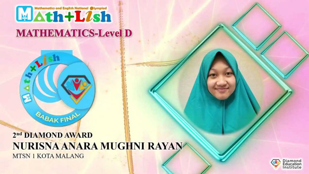 MTsN 1 Kota Malang meraih Second oleh Nurisna Anara Mughni R, dalam Diamond Award. (ist) - Jelang Akhir TA 2021/2022, MTsN 1 Kota Malang Persembahkan 1.523 Prestasi