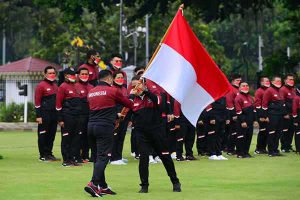 Pelepasan kontingen Indonesia untuk SEA Games 2021. (ist) - Jumlah Kontingen Indonesia Di SEA Games 2021 Ramping, Jokowi Harapkan Masuk 3 Besar
