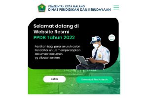 Tangkapan layar halaman web PPDB tahun pelajaran 2022/2023 Disdikbud Kota Malang. (ws5) - Permudah Pendaftaran PPDB 2022/2023, Disdikbud Kota Malang Buka Posko Pengaduan
