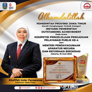Pemprov Jawa Timur Raih Penghargaan Terbaik Instansi Pemerintah Kategori Outstanding Achievement