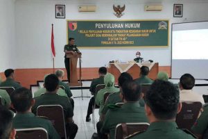 Penyuluhan hukum pada anggota Kodim 0833 Kota Malang. (ist) - Minimalisir Pelanggaran, Kodim 0833 Berikan Penyuluhan Hukum pada Anggota