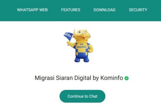 Chatbot WhatsApp Kominfo.