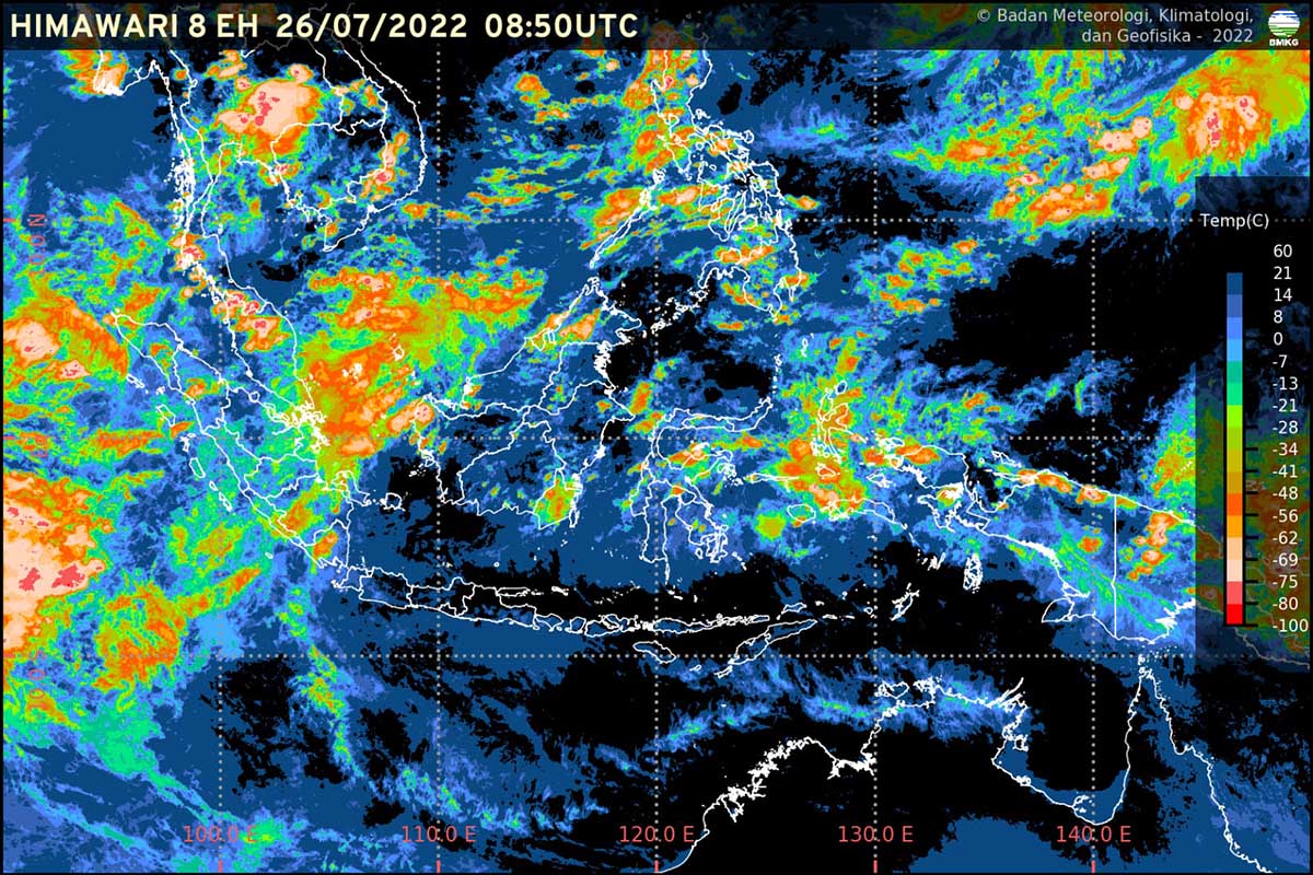 Ilustrasi Pantauan curah hujan GSMAP, milik BMKG. (ist) - Cuaca Dingin di Malang Raya Berakhir Oktober