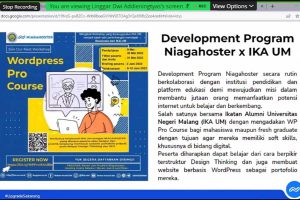 Kolaborasi Niagahoster-IKA UM fasilitasi lulusan melalui program WordPress Pro Course. (ist) - Niagahoster-IKA UM Fasilitasi Lulusan Kembangkan Talenta Digital - Melalui program WordPress Pro Course