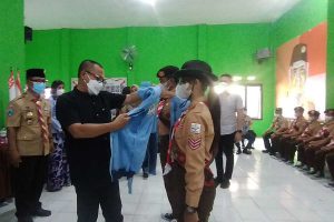 Pelepasan kontingen Jambore Nasional Pramuka Kota Malang oleh Wali Kota Malang, Sutiaji. (ws6) - Kontingen Jambore Nasional Kota Malang, Diharapkan Bisa  Membawa Nama Baik Kota Malang