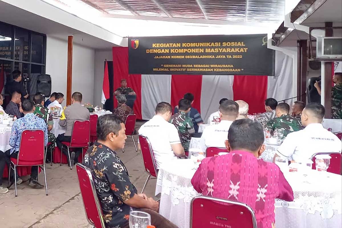 Suasana sosialisasi "Salam Satu Jiwa, Indonesia". (ist) - Danrem 083/Bdj Sosialisasikan "Salam Satu Jiwa, Indonesia"