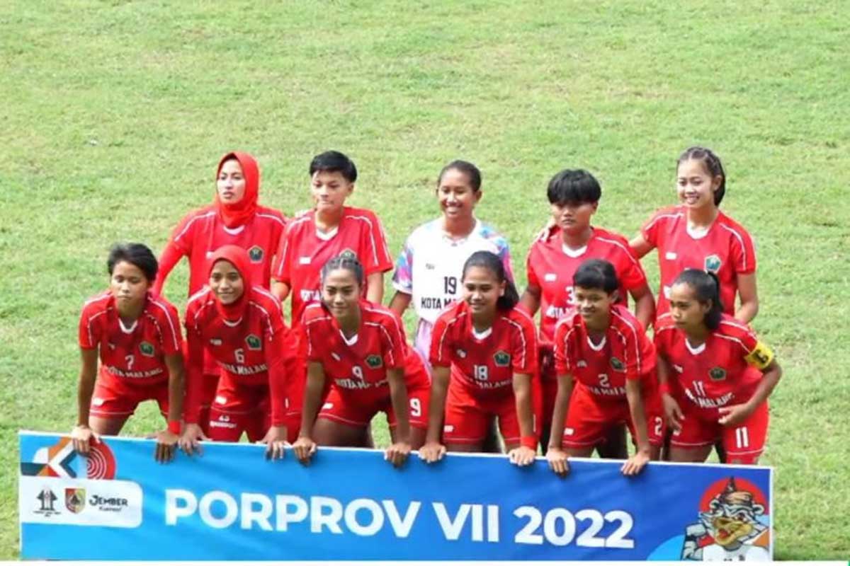 Tangkapan layar, Tim Sepak Bola Putri Kota Malang, yang berlaga di Porprov Jatim 2022. (bim) - Tim Sepak Bola Putri Kota Malang Kandas di Porprov Jatim 2022