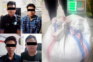 Tersangaka dan sejumlah barang bukti. (ist) - Tiga Karyawan Pabrik Rokok Curi Ratusan Kilogram Cengkeh