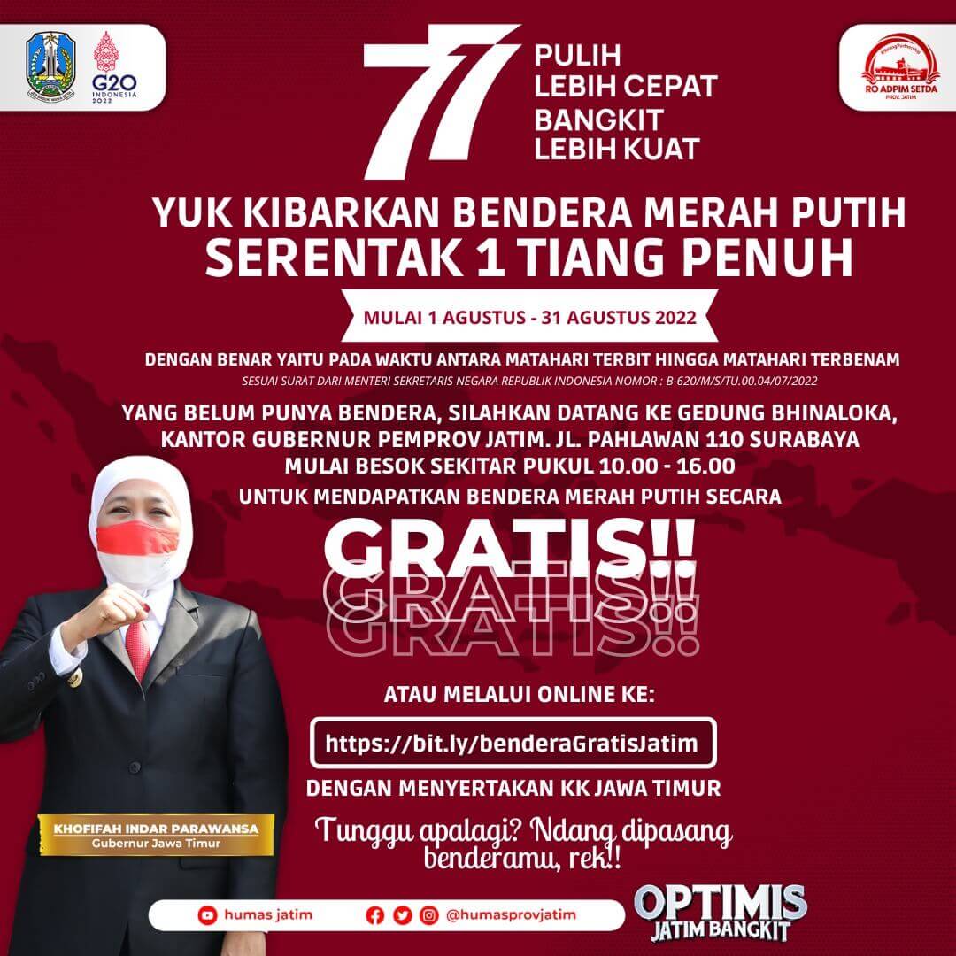 bendera gratis dari pemprov jatim