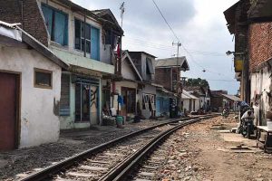 Jalur lintasan kereta api Jagalan-Kotalama yang direncanakan akan dilakukan pelebaran. (bim) - Jadwal Sterilisasi Jalur KAI Diundur Hingga September