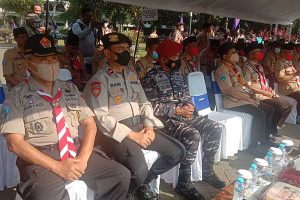 Pasilog Kodim 0833 apresiasi peran Pramuka, dan turut hadir dalam apel besar Hari Pramuka. (ist) - Pasilog Kodim 0833 Apresiasi Peran Pramuka