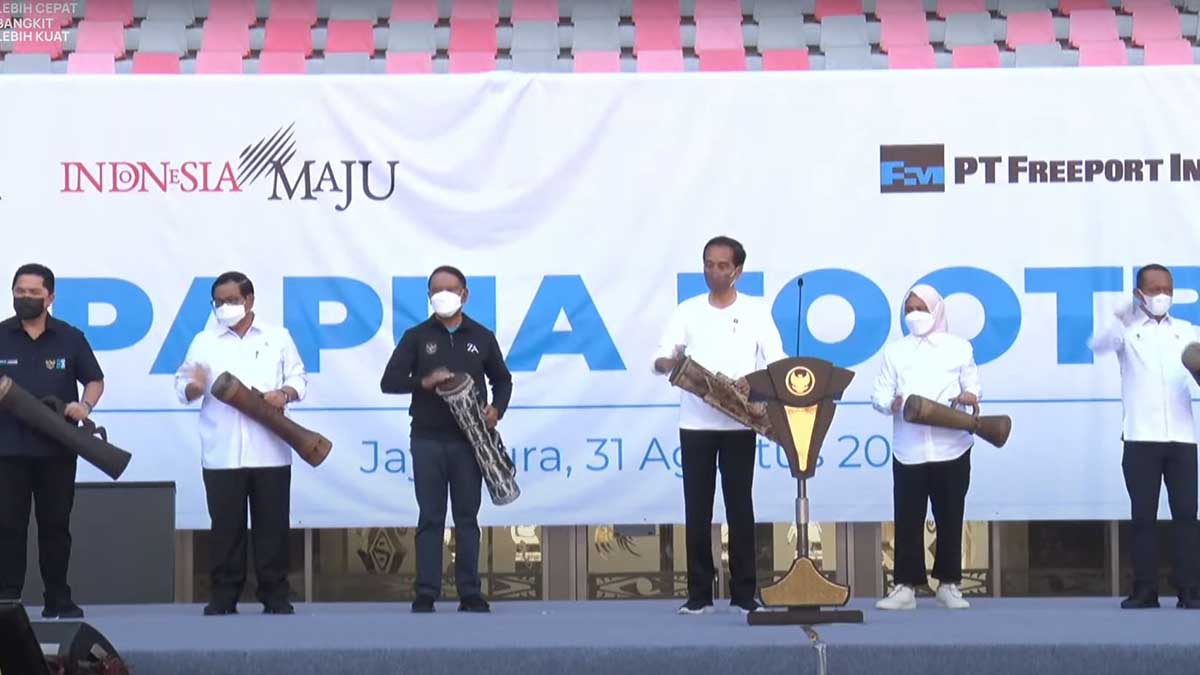 Peresmian Papua Football Academy. (ist) - Presiden Jokowi Resmikan Papua Football Academy, Harapkan Muncul Legenda dari Papua