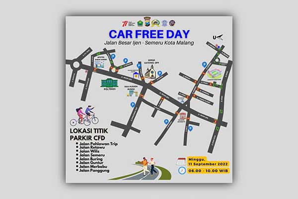 Denah baru lokasi CFD Kota Malang tahun 2022. (ist) - Lama Dinanti, Kini CFD di Kota Malang Telah Dibuka Kembali