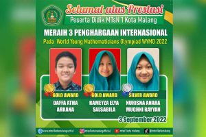 MTsN 1 Kota Malang meraih 3 (tiga) penghargaan sekaligus dalam WYMO 2022. (ist) - MTsN 1 Kota Malang Rebut Beragam Prestasi Bergengsi Nasional dan Internasional