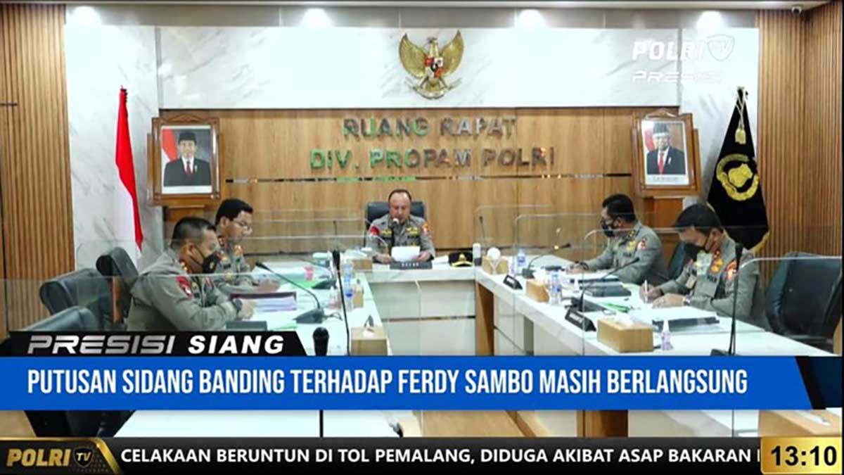 Sidang keputusan banding Irjen Ferdy Sambo. (ist) - Permohonan Banding Irjen FS Ditolak