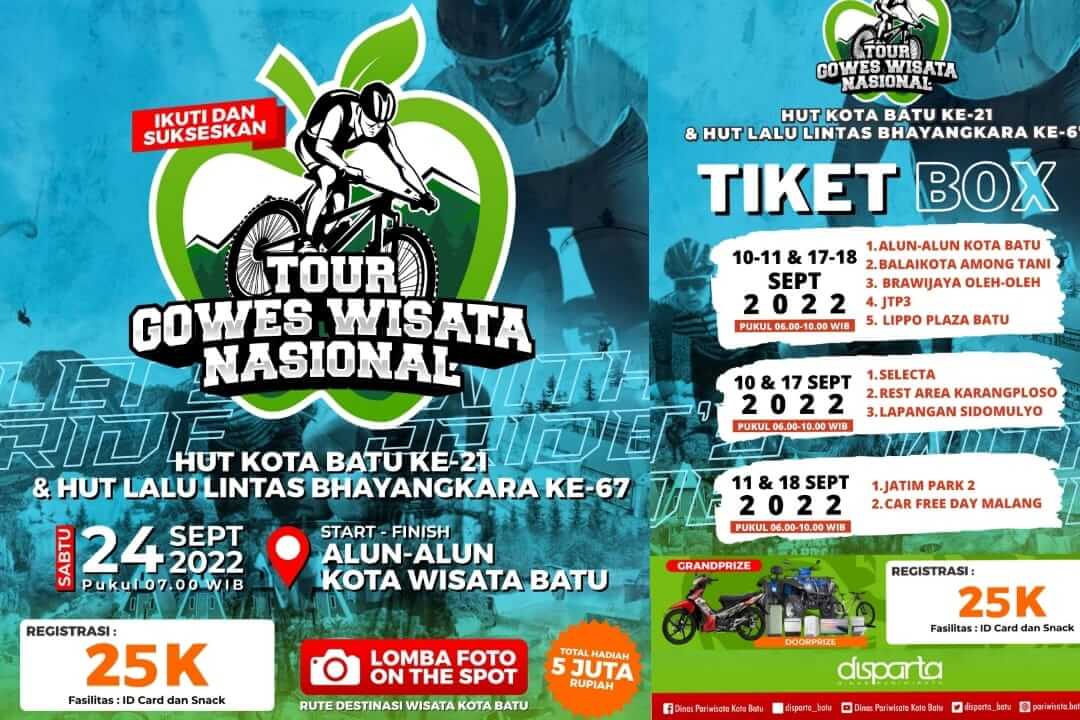 tour gowes wisata nasional disparta batu