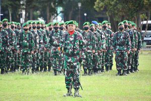 Upacara gabungan TNI AD. (ist) - Begini Pesan Pangdam V/Brw pada TNI AD Satjar Kodam V/Brw