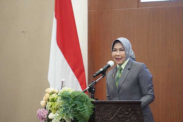 Dewanti rumpoko saat memberikan sambutan dalam Paripurna Dewan. (ist) - Refocusing Anggaran Jadi Alasan Dewanti Tak Dapat Eksekusi Sejumlah Program