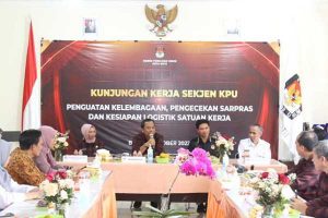 Kunker Sekjen KPU RI di KPU Kota Batu. (ist) - Dikunjungi Sekjen KPU RI, KPU Batu Ungkap Sejumlah Kendala Operasional
