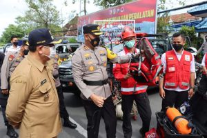 polres tulungagung bersama forkopimda siapkan perlengkapan bencana