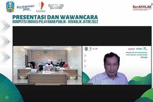 Wali Kota Batu saat mempresentasikan Inovasi Among Tani CROP secara Virtual. (ist) - "Among Tani CROP" Kota Batu ikuti Kompetensi Inovasi Pelayanan Publik