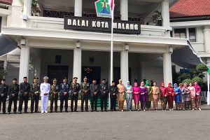 Wali Kota Malang, beserta jajaran Forkopimda Kota Malang, usai melaksanakan Upacara Peringatan Hari Jadi ke-77 Jawa Timur. (bim) - Pesan Walikota Malang di Hari Jadi ke-77 Provinsi Jawa Timur