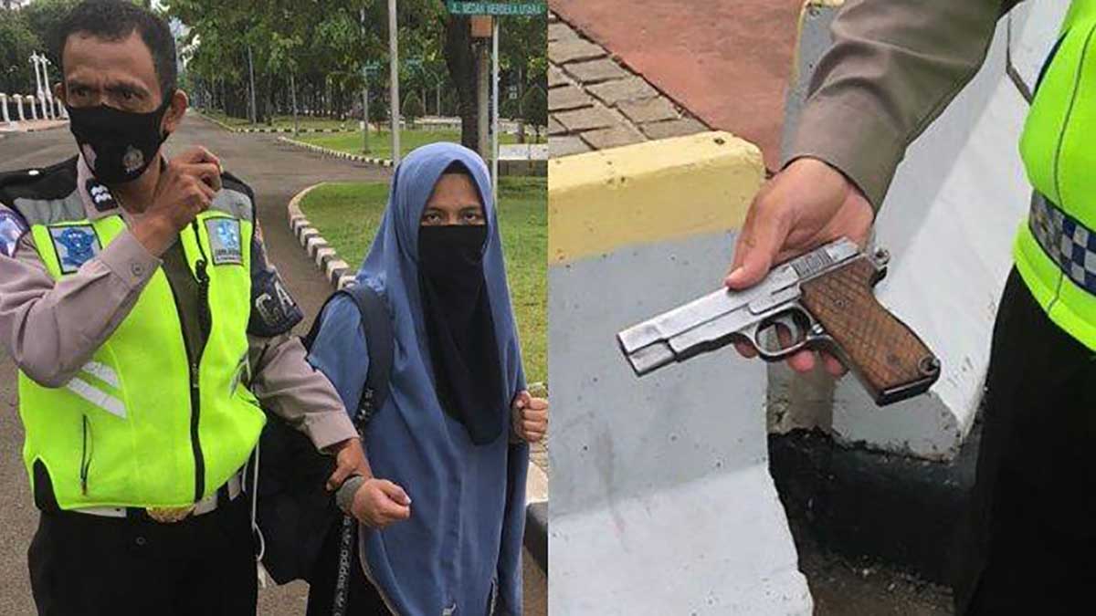 Wanita Penodong Pistol ke Paspamres. (ist) - Wanita Penodong Pistol ke Paspamres Jadi Tersangka, Nilai Dasar Negara Indonesia Salah
