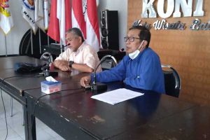 Ketua KONI Batu, Mahfud dan Ketua Panitia Musorkot, Safarudin Rosul. (ist) - Musorkot KONI Kota Batu 2022 Segera Digelar, Ini Agenda Besarnya