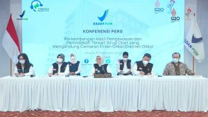 Konferensi pers BPOM. (ist) - Dua Perusahaan Farmasi Jadi Tersangka Kasus Obat Sirop Gagal Ginjal Akut