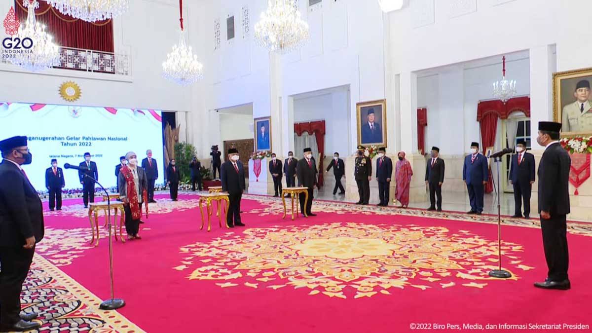 Penganugerahan pahlawan nasional 2022. (ist) - Presiden Jokowi Anugerahkan Lima Tokoh Jadi Pahlawan Nasional