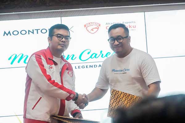 Penyerahan MoU Moonton Games dan Garudaku Akademi meluncurkan program Moonton Cares. (ist) - Peluncuran Moonton Cares Lahirkan Atlet-atlet Esports Muda