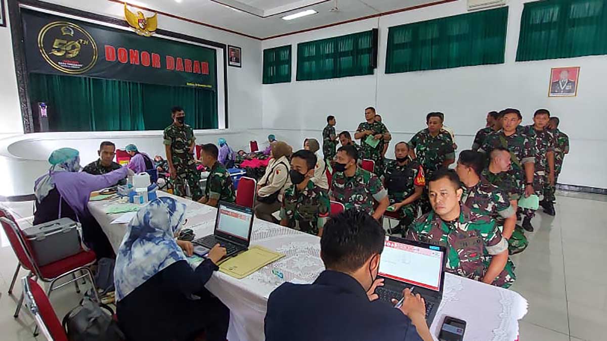 Peringati HUT ke-59, Korem 083/Bdj Gelar Donor Darah
