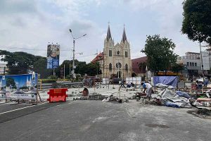 Progres terkini pengerjaan zona tiga Kayutangan Heritage. (bim) -