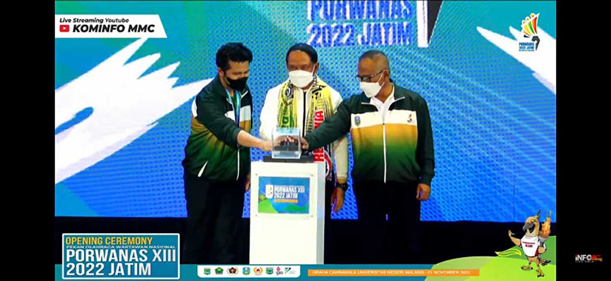 PORWANAS: Opening Ceremony Porwanas XIII Tahun 2022. (ist) - Menpora Buka Porwanas XIII di Graca UM Diikuti 2200 Atlet dari 35 Provinsi