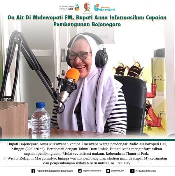 bupati anna informasikan capaian pembangunan bojonegioro lewat siaran di radio