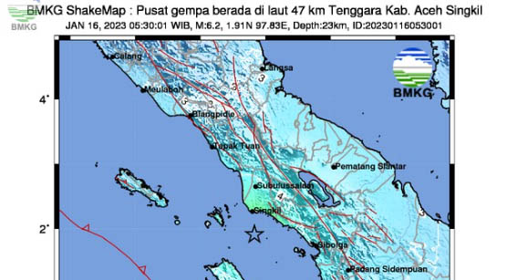ft gempa aceh singkil. (ist) - Gempa M 6,2 Guncang Aceh Singkil Pagi Ini, Tak Berpotensi Tsunami