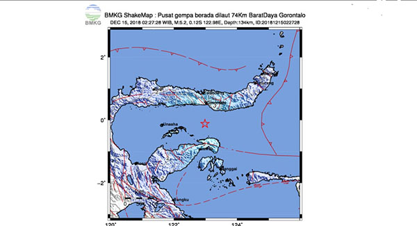 ft gempa gorontalo. (ist) - Gempa M 6,3 Guncang Gorontalo, BMKG Ungkap Pemicunya
