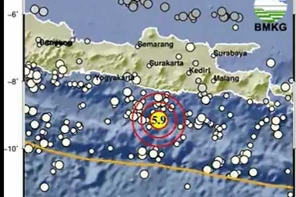 Gempa Pacitan. (ist) - Gempa 5,9 M Guncang Pacitan, Tidak Berpotensi Tsunami