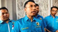 Ketua Dewan Pimpinan Daerah Komite Nasional Pemuda Indonesia (DPD KNPI) Kabupaten Malang, Zulham Mubarok. (wul) - KNPI Kabupaten Malang Minta Perusuh Kantor Arema FC Ditindak Secara Humanis