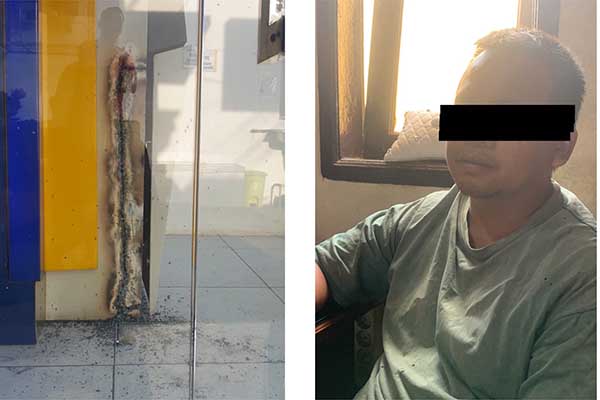 Pelaku pembobolan dan TKP pembobolan. (ist) - Warga Pakis Nekat Bobol Mesin ATM dengan Las Besi