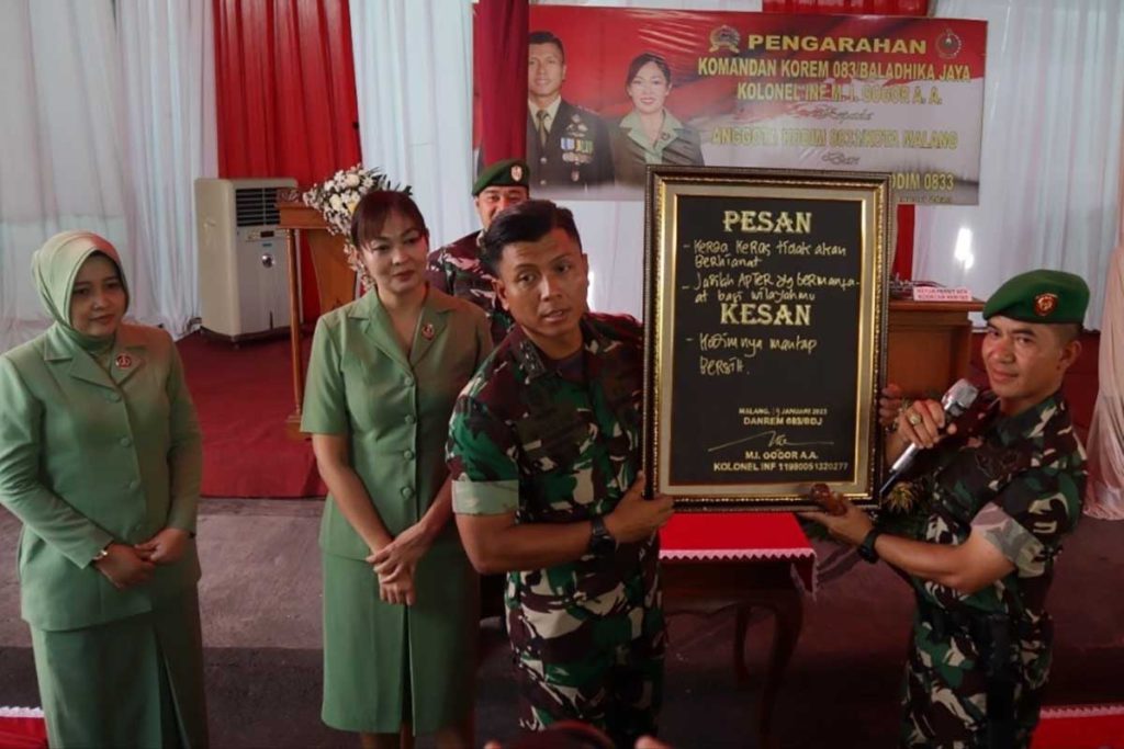 Pesan dan kesan Danrem 083/Bdj usai mengunjungi Makodim 083. (ist) - Danrem 083/Bdj Kunjungan Kerja ke Markas Kodim 0833/Kota Malang