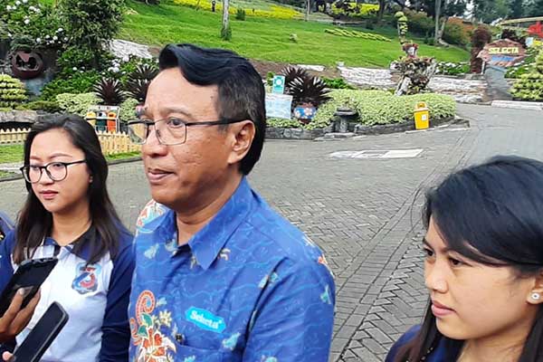 Ketua PHRI Batu, Sujud Hariadi. (dik) - PHRI Batu Siap Sukseskan Program Vaksinasi Booster Kedua