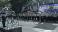 Apel Operasi Keselamatan Semeru 2023 di Mapolresta Makota. (ist) - Operasi Keselamatan Semeru 2023 Dimulai, Tingkatkan Kesadaran Tertib Berlalu Lintas