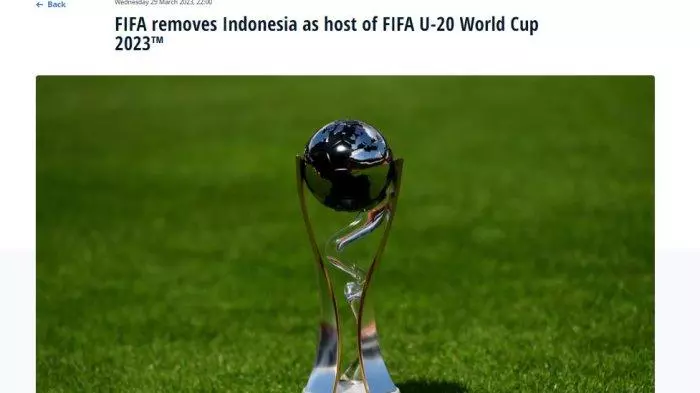 indonesia batal jadi tuan rumah piala dunia u20 2023. (ist) - Resmi! FIFA Coret Indonesia Jadi Tuan Rumah Piala Dunia U20 2023